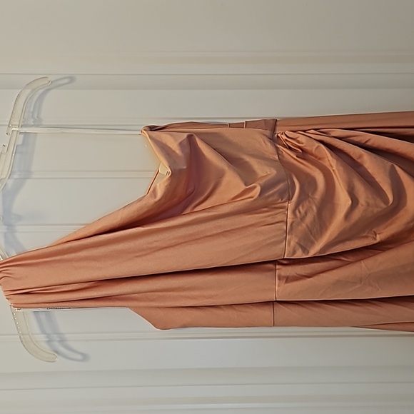 *NWT* Cynthia & Sahar One Shoulder Asymmetrical Cowl Back Satin Mermaid Dress - Picture 5 of 14